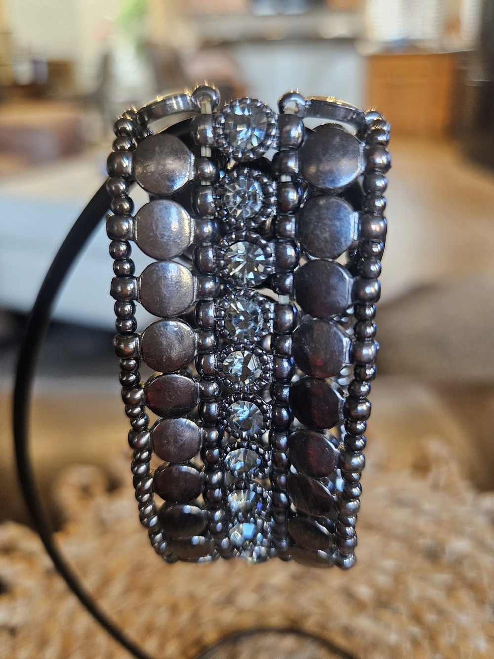 Sparkling Hematite Rhinestone Bracelet